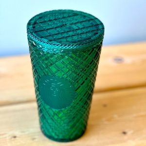 Starbucks Green Jeweled Tumbler Grande 16 oz screw on lid 2022 Anniversary